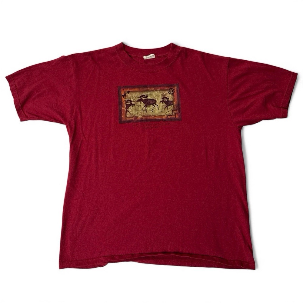 Yellowstone Moose Graphic Eco Mountain T Shirt Red XL