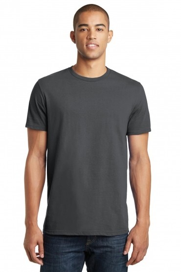 District DT5000 Men T-Shirt Cotton Plain Short Sleeves COLOR CHARCOAL SIZE LARGE gallery