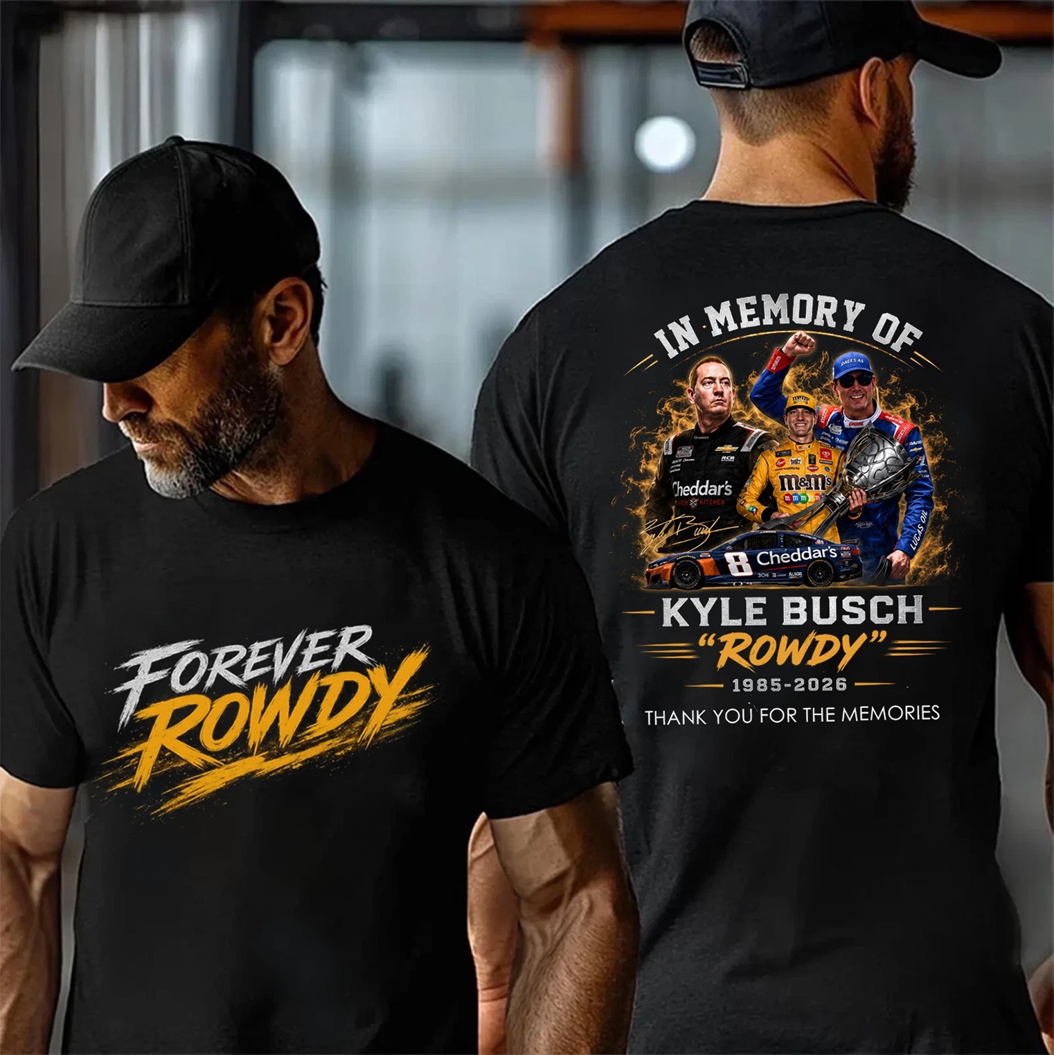 Forever Rowdy Kyle Busch 1985-2026 Tribute Racing Graphic T Shirt S-5XL gallery