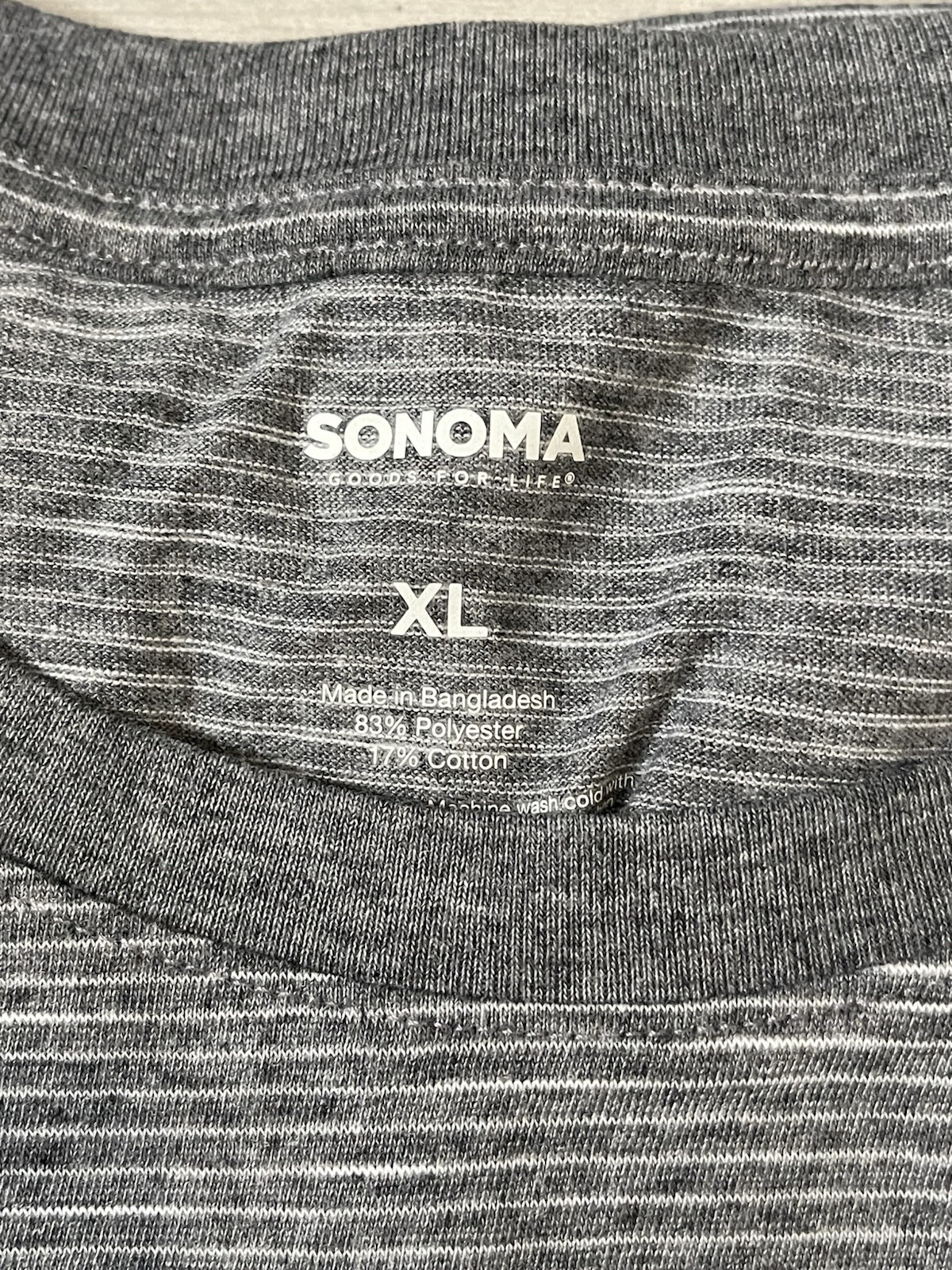 Sonoma The Supersoft Tee Gray Blue Striped T Shirt Set Of 2 Men’s XL - NWT New gallery