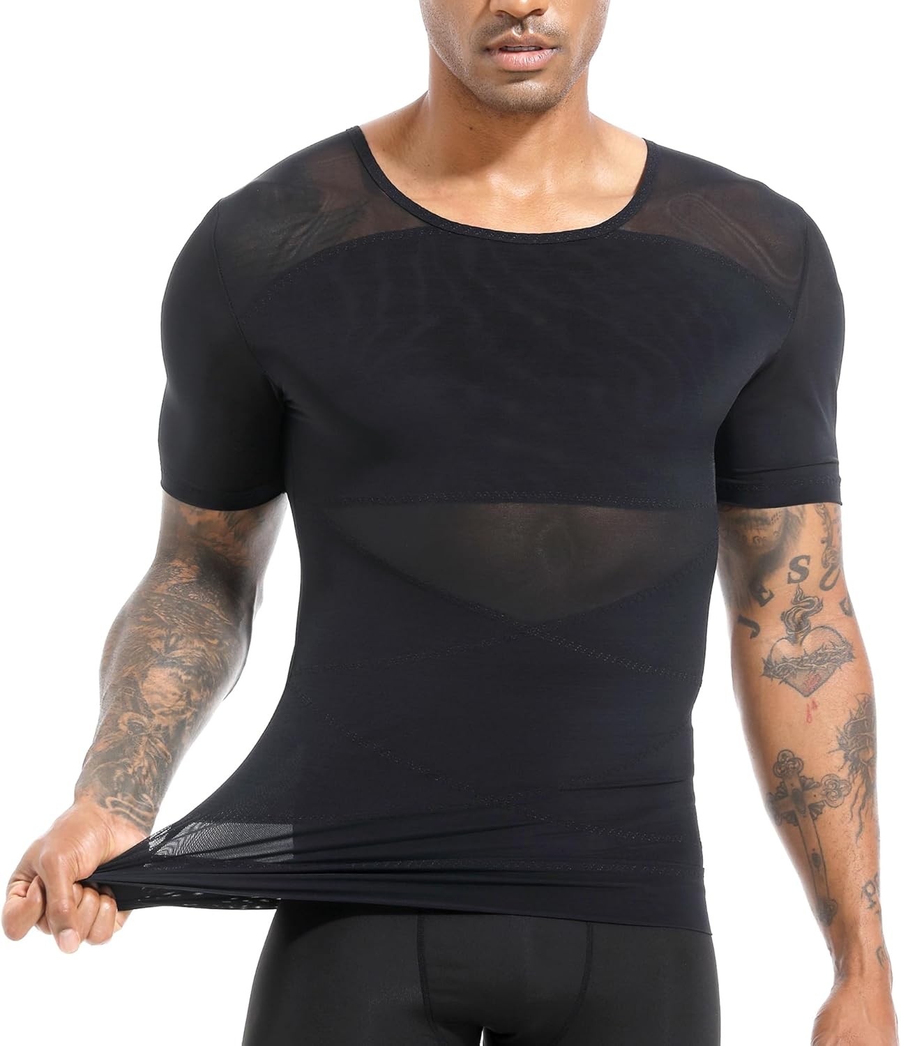 Men's Compression Shirt for Gynecomastia Slimming Body Shaper Tummy Control gallery