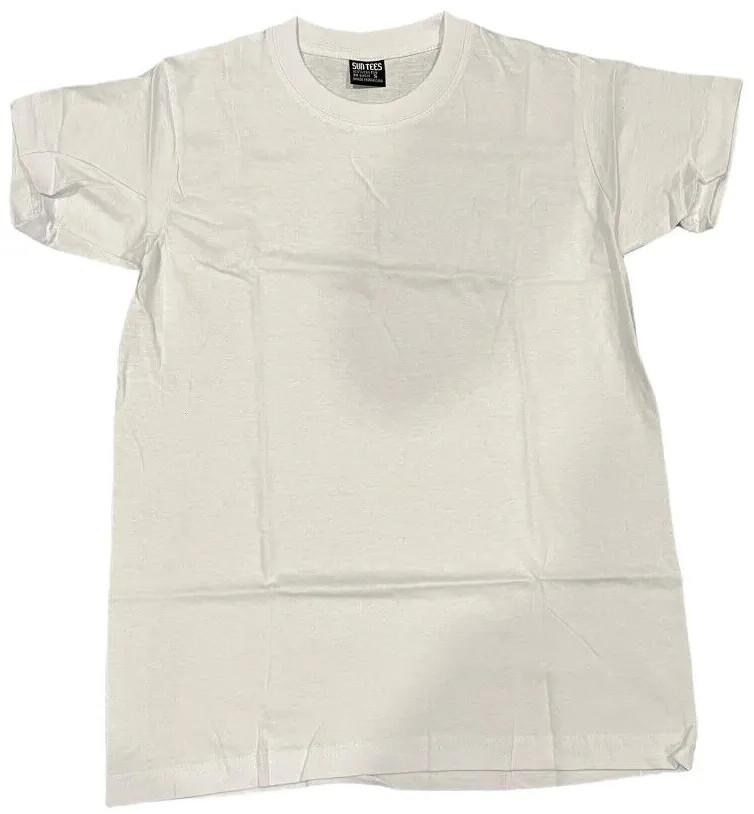 6-Pack SunTees Heavy Cotton White T-Shirts Crew Neck Short Sleeves gallery