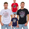 Mens Run Print Short Sleeve Crew Neck 100% Cotton T-Shirt ZY06 OFFERTA gallery