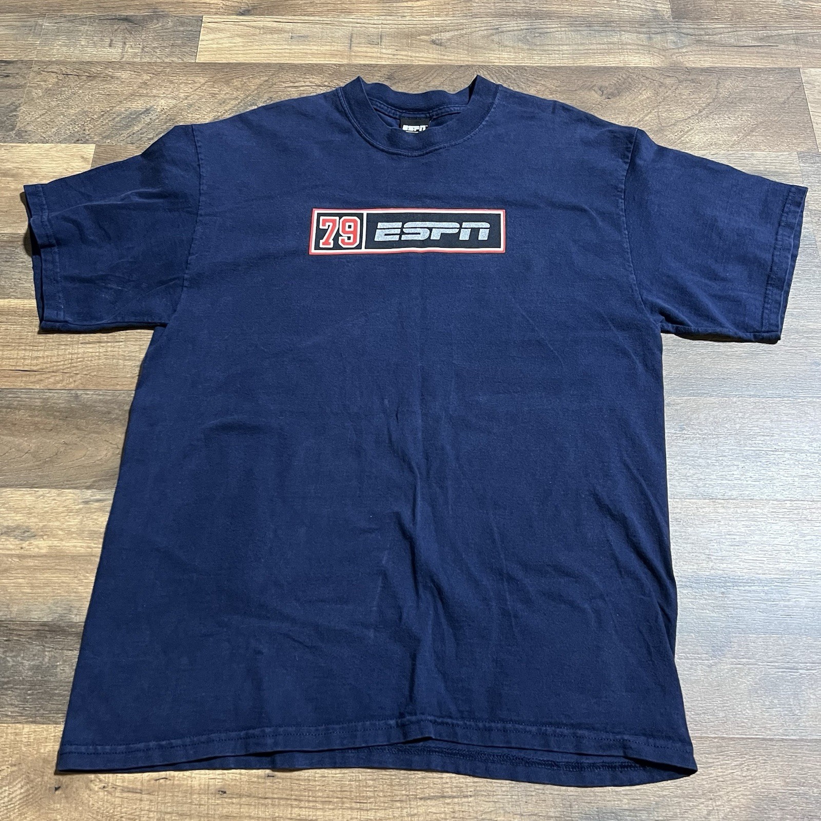 Vintage 90s ESPN 79 Radio Sportscenter T-Shirt Mens Size M Medium Blue gallery