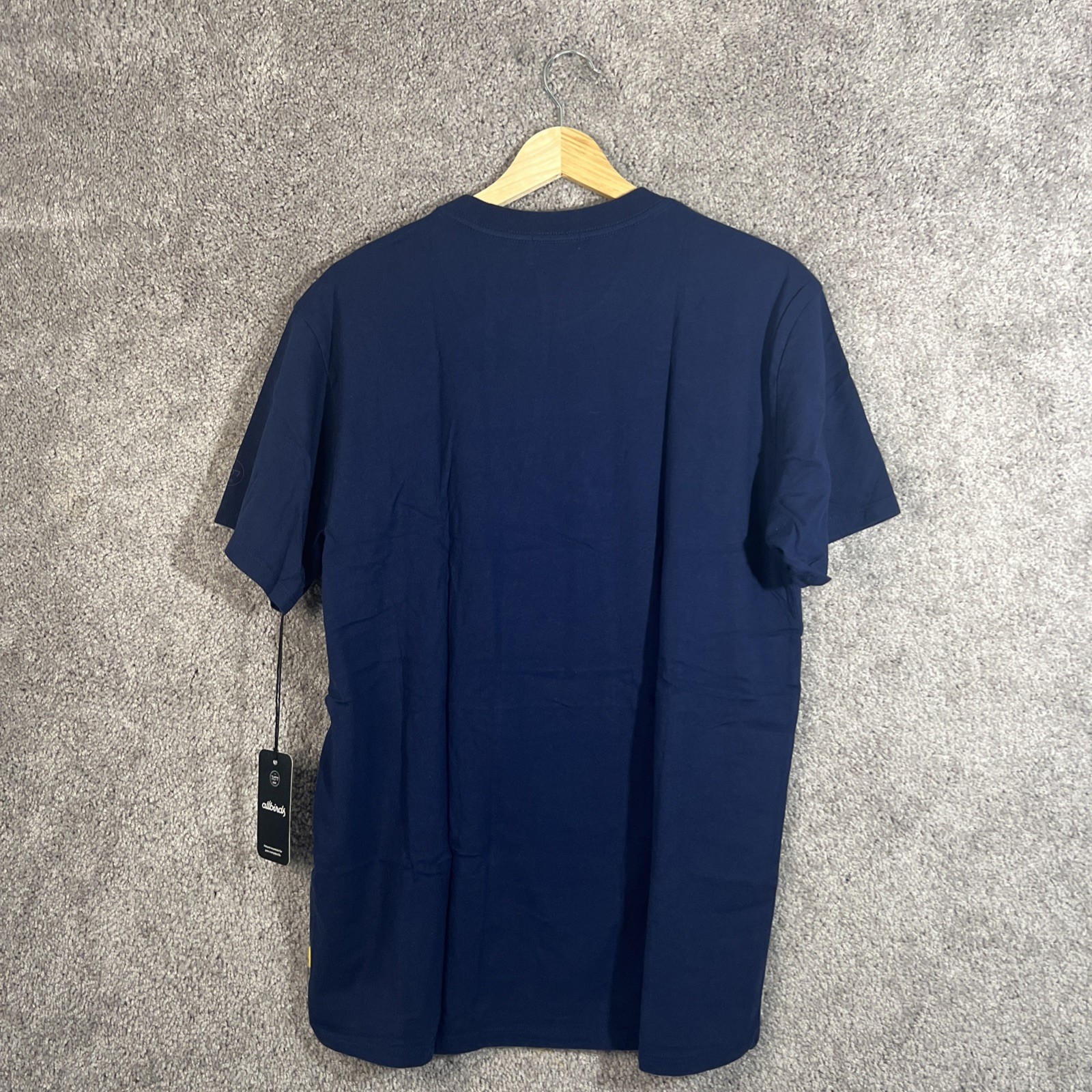 Allbirds Allgood Cotton Short Sleeve T-Shirt Mens Medium Deep Navy Logo Tee Eco gallery