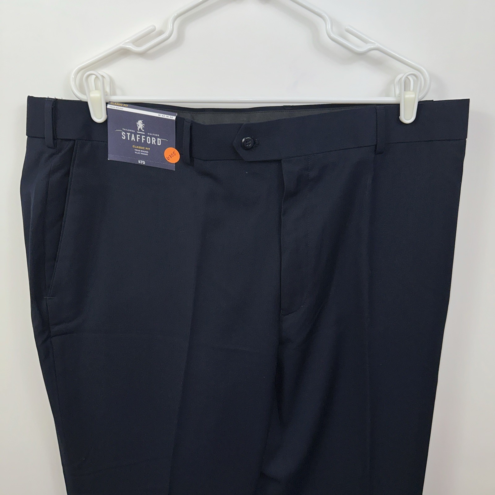 NWT Stafford Men’s 42 x 30 Classic Fit Flat Front Year Round Trouser Pants $70 gallery