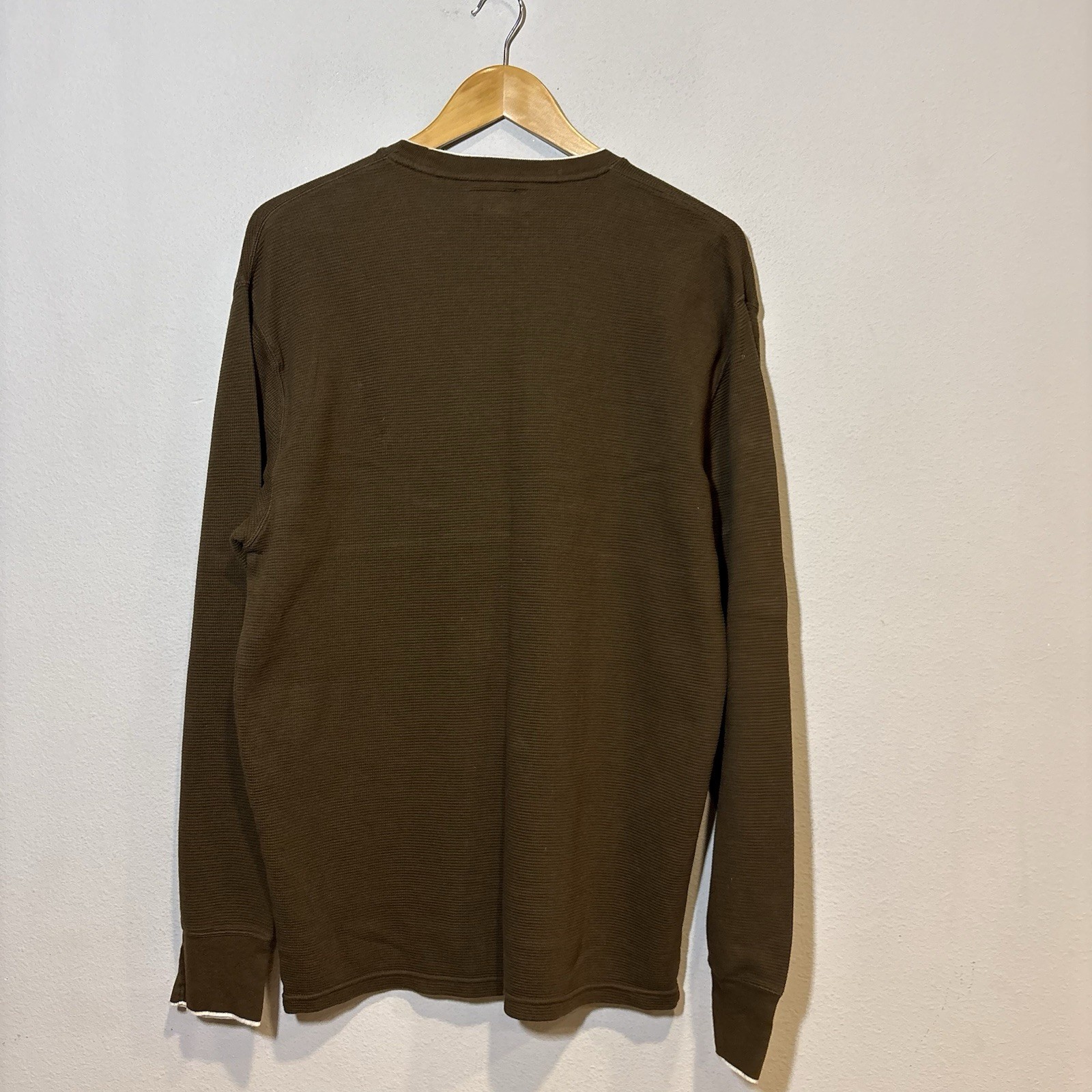 Polo Ralph Lauren Men Long Sleeve Waffle Knit Thermal Shirt XL Olive Green Pony gallery