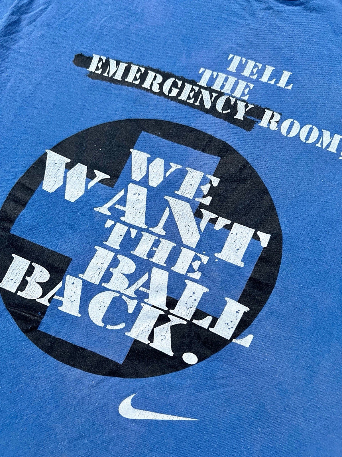 Vintage Nike Grey Tag Basketball 80s 90s Emergency Room Tee Shirt (XL, Fits L) gallery