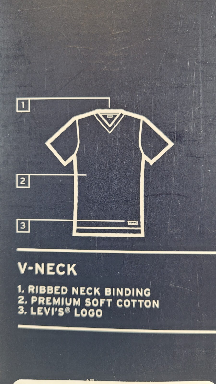 Levi's 4 Pk V-Neck T-Shirts S White Navy Gray Premium Cotton Levis FREE SHIPPING gallery