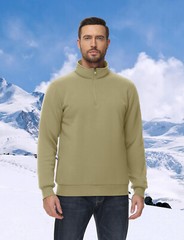 Men’s 1/4 Zip Sweatshirt Sherpa Lined Fleece Pullover Heavyweight Winter Sweater