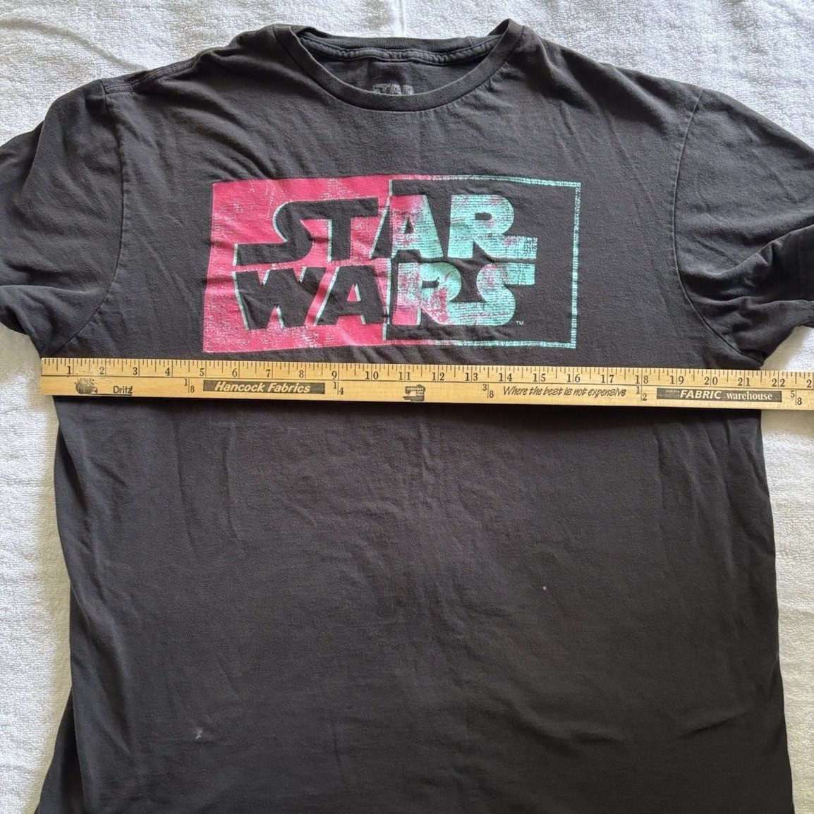 Mens Star Wars Graphic T Shirt Black Large LG Retro Comic Style Tee Pink Blue gallery