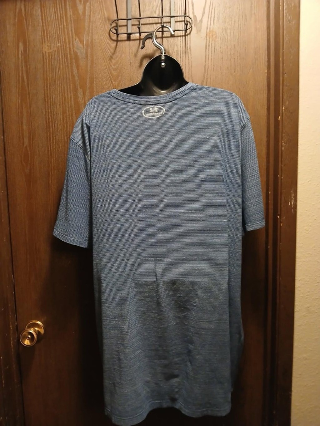 Unbranded Unisex XXL Pocket T-Shirt Blue Stripe Long Length (INV205) gallery