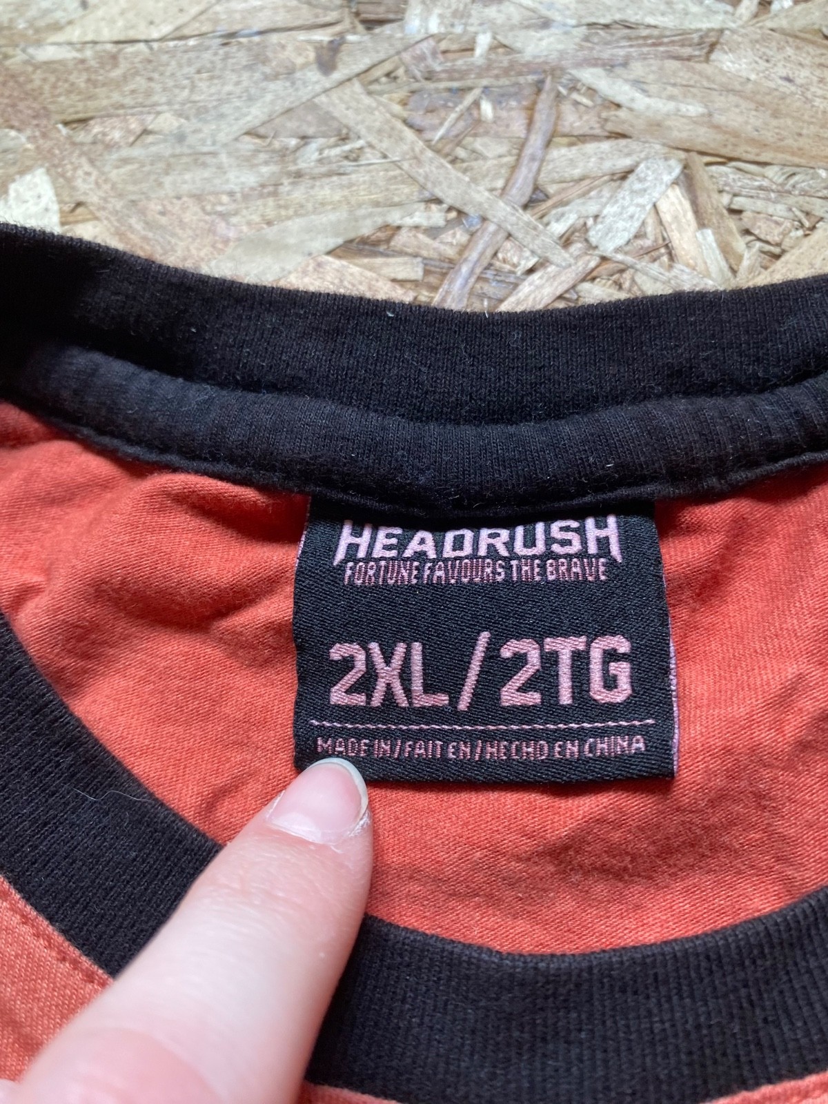 Orange & Black Headrush y2k Skull graphic t-shirt 2XL Reg. fit men's gallery