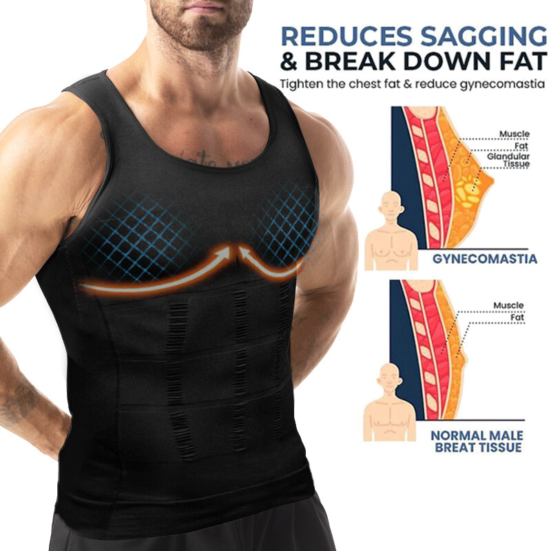 Men Body Shaper Slimming Tummy Vest Compression Shirt Tank Faja camisa de hombre gallery