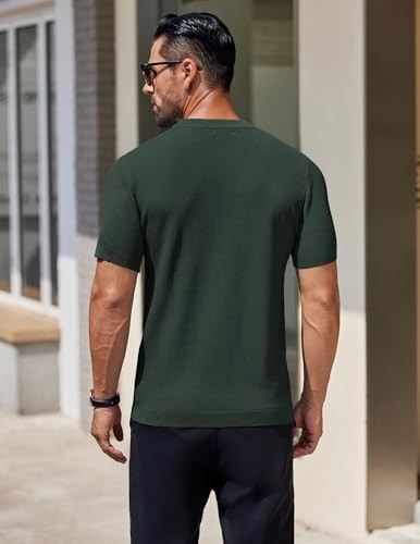 Coofandy T Shirt Crew Neck, Regular Fit, Short Sleeve, Solid, Ribbed Cuffs Solid gallery