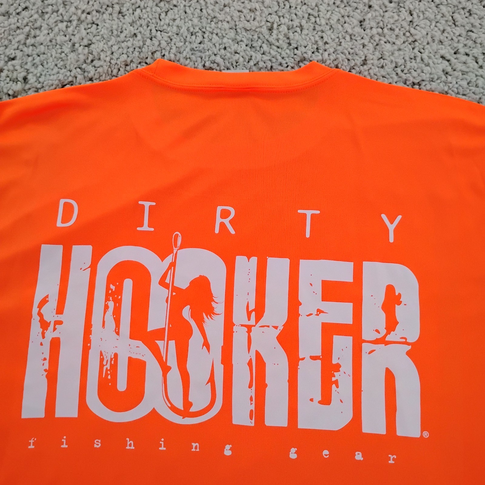 Dirty Hooker Shirt Mens Large Orange Performance Fishing Beach Beer Outdoor A6 gallery