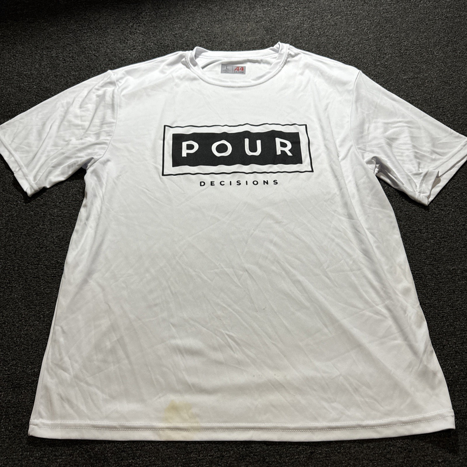 A4 Men Size Large White Athletic T-Short Pour Decisions gallery