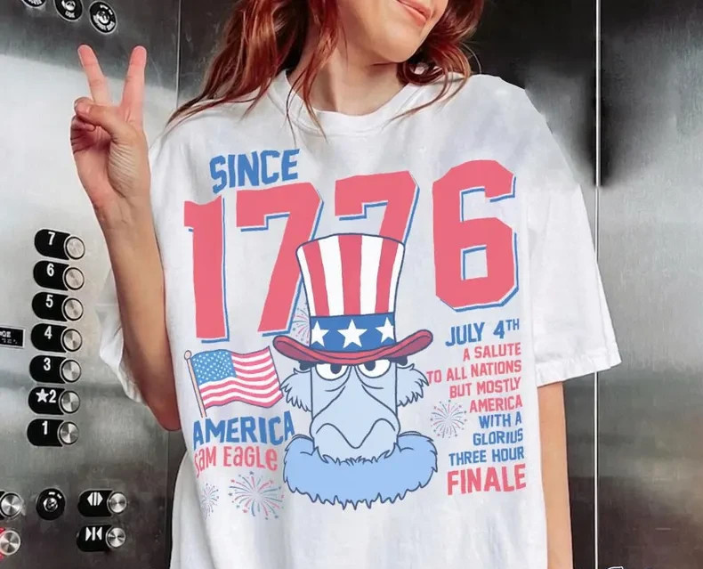 The Muppets Sam Eagle July 4th Fireworks Celebration T-shirt, 250th shirt gallery