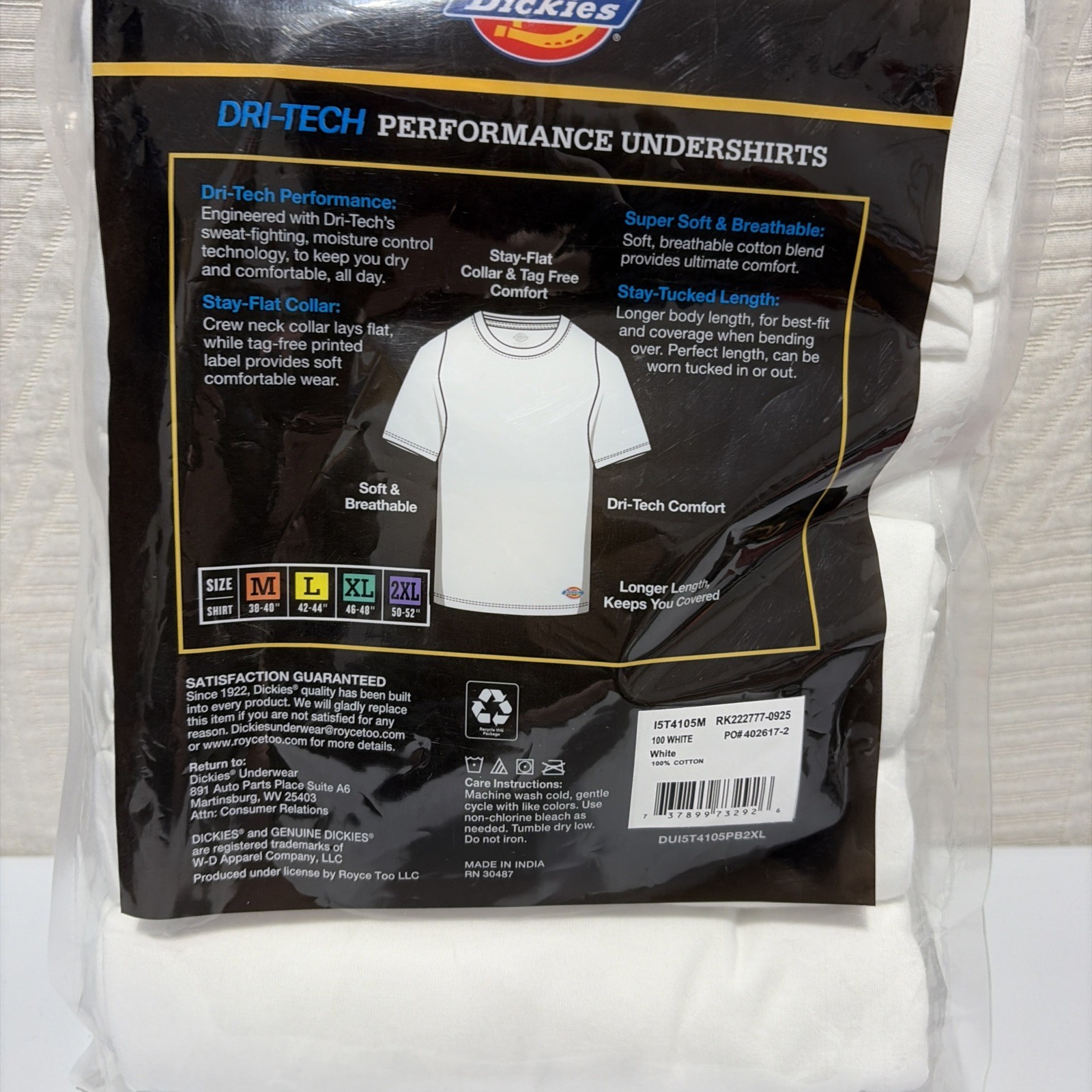 Dickies Dri-tech Performance Work 5 Short Sleeve Undershirts New Size Medium gallery