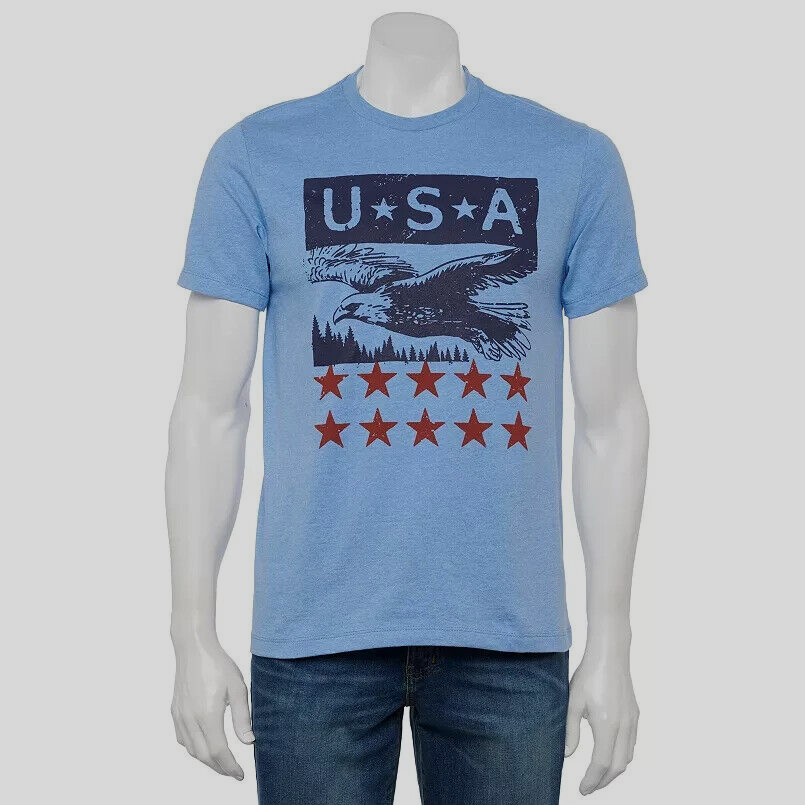 Sonoma Goods For Life Mens USA Patriotic Eagle Graphic Blue Shirt NWT XL gallery