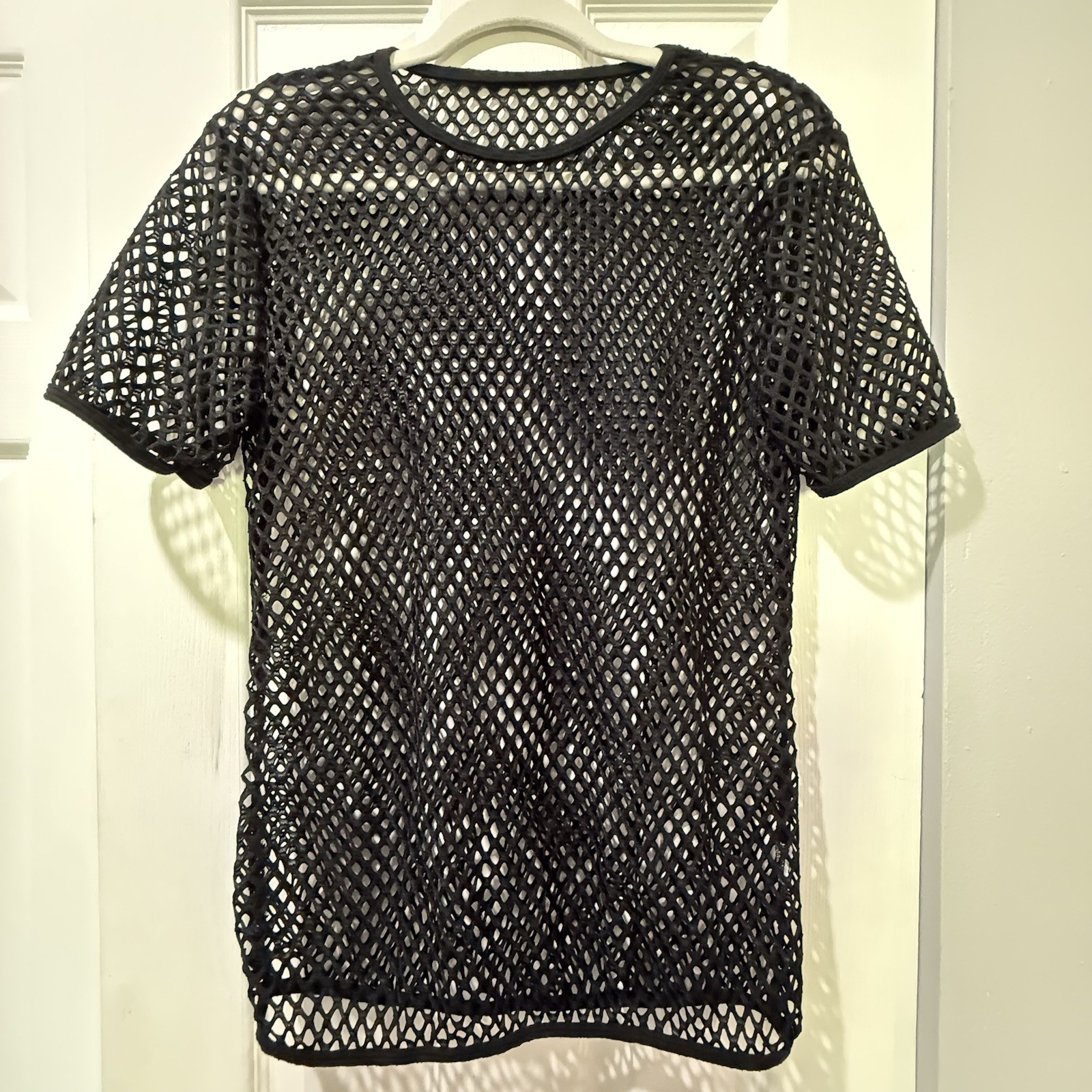 Mens Mesh Fishnet T-Shirt Sz M Black See Thru Clubwear Twink Gym Rave Hot Sexy gallery