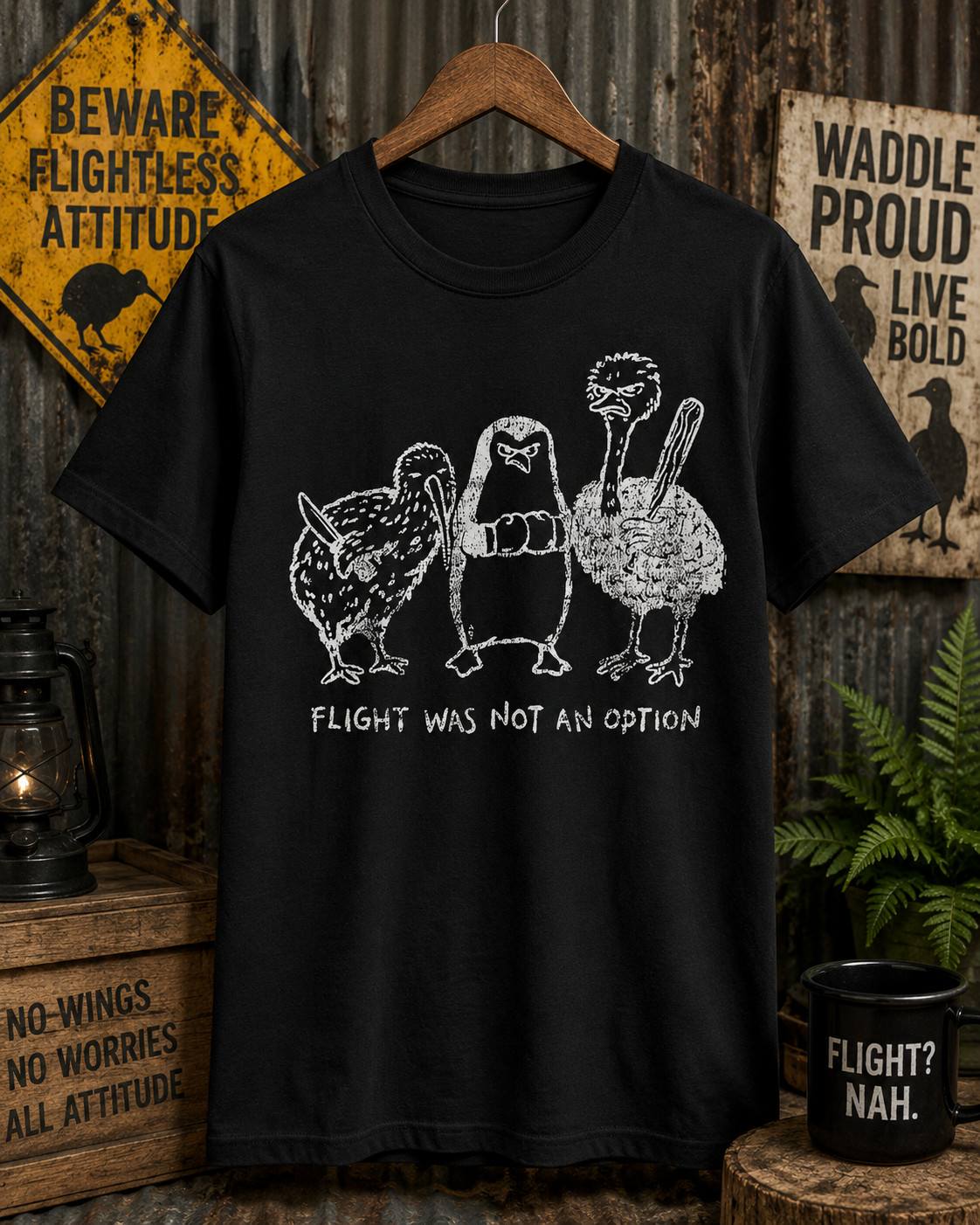 Flight was Not an Option Graphic Sarcastic Quote Men's T-Shirt gallery