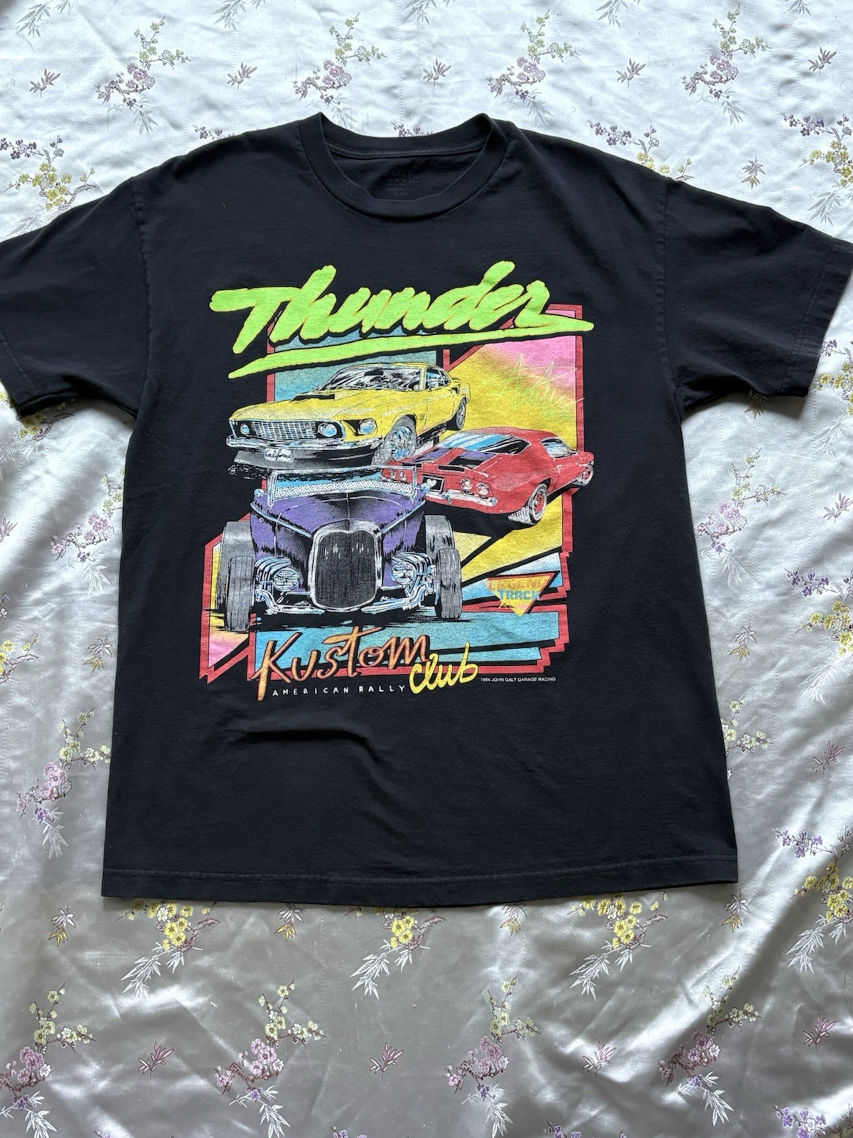 J. Galt Thunder Kustom Club Car Rally T-Shirt Fits L 1984 80s Graphic Tee EUC