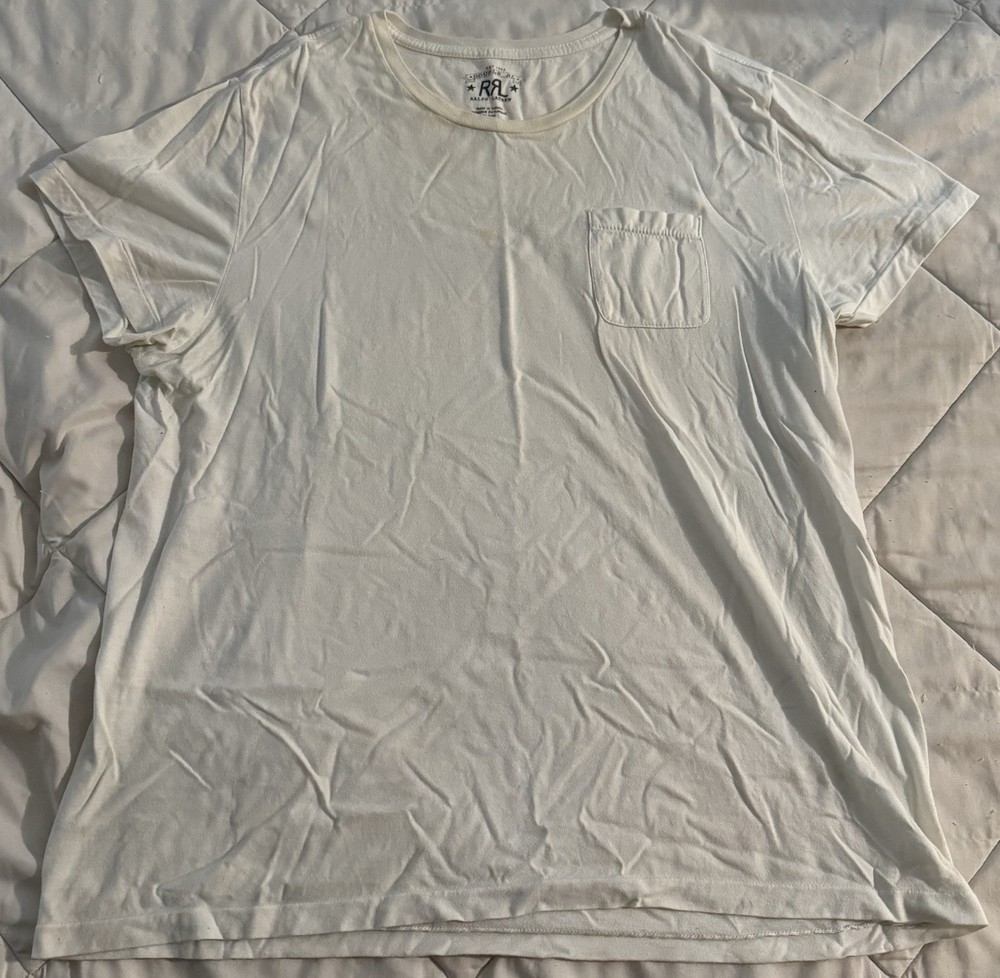 RRL Double RL Ralph Lauren Crew Neck T Shirt Size L Color White