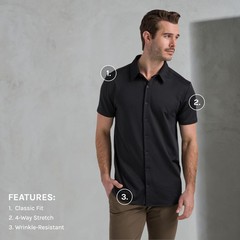 Exec Button Down Men’s Short Sleeve Casual Dress Shirt