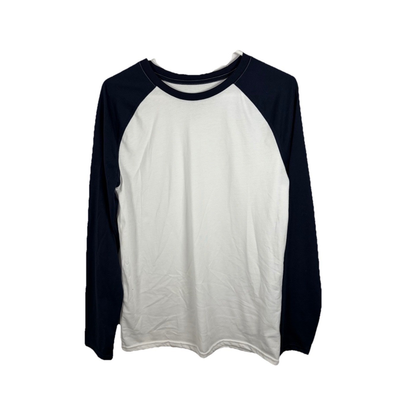 NWT George Baseball T-Shirt Raglan Men S Moisture Wicking White Blue 3/4 Sleeve gallery