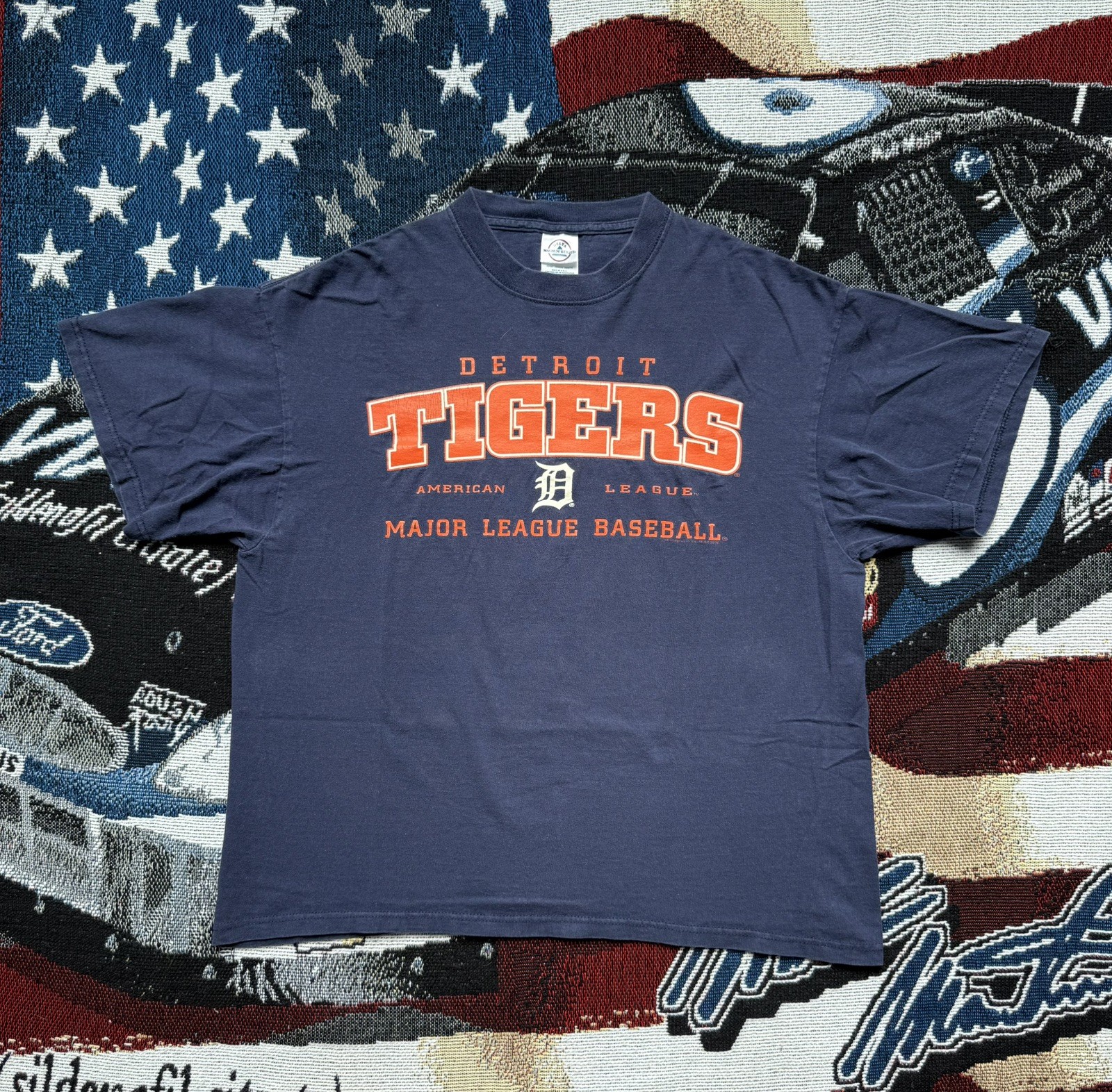 Vintage Y2K Detroit Tigers American League Tshirt Men’s Large MLB Baseball gallery