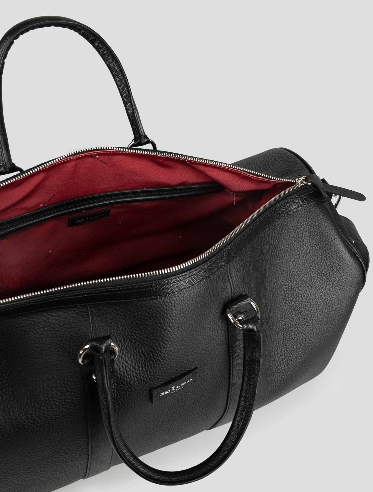 NEW KITON BLACK LEATHER TRAVEL BAG ONE SIZE KPB17 gallery