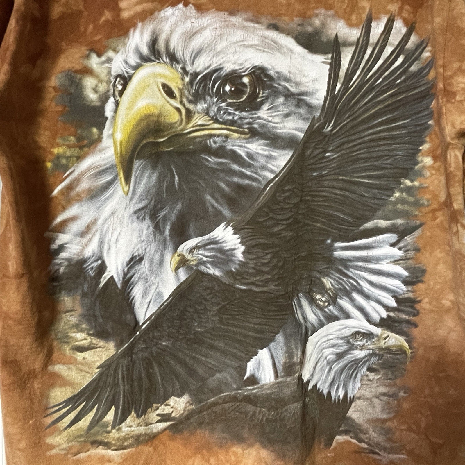 Bald Eagle Brown Tie Dye Shirt Size LARGE Y2K Delta Tag Similar To The Mountain gallery