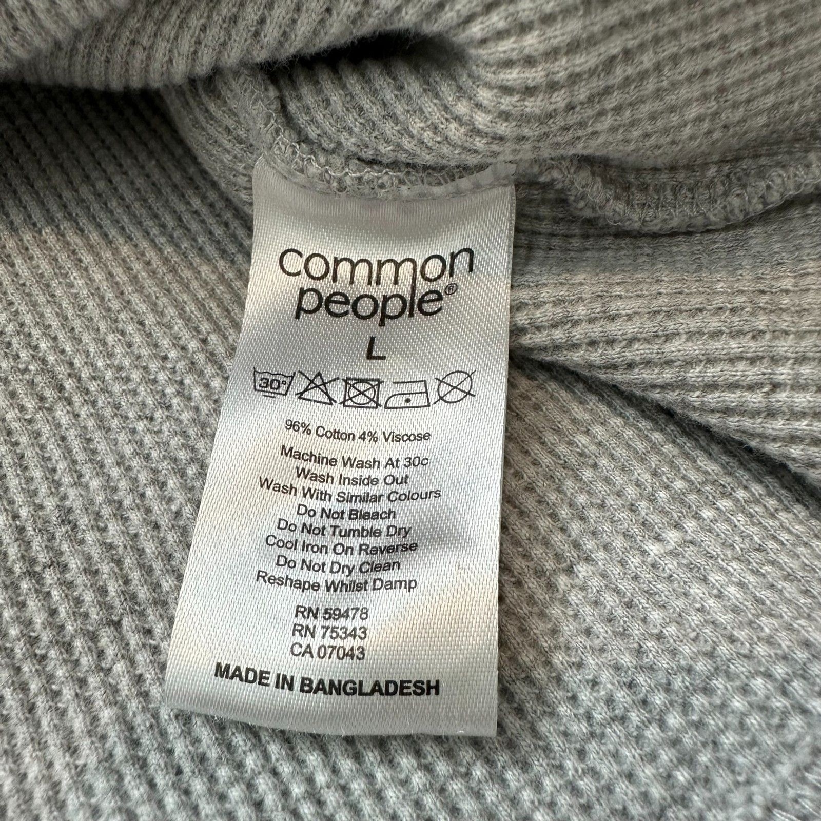 Common People Waffle Long Sleeve Henley Grey Size M/L gallery
