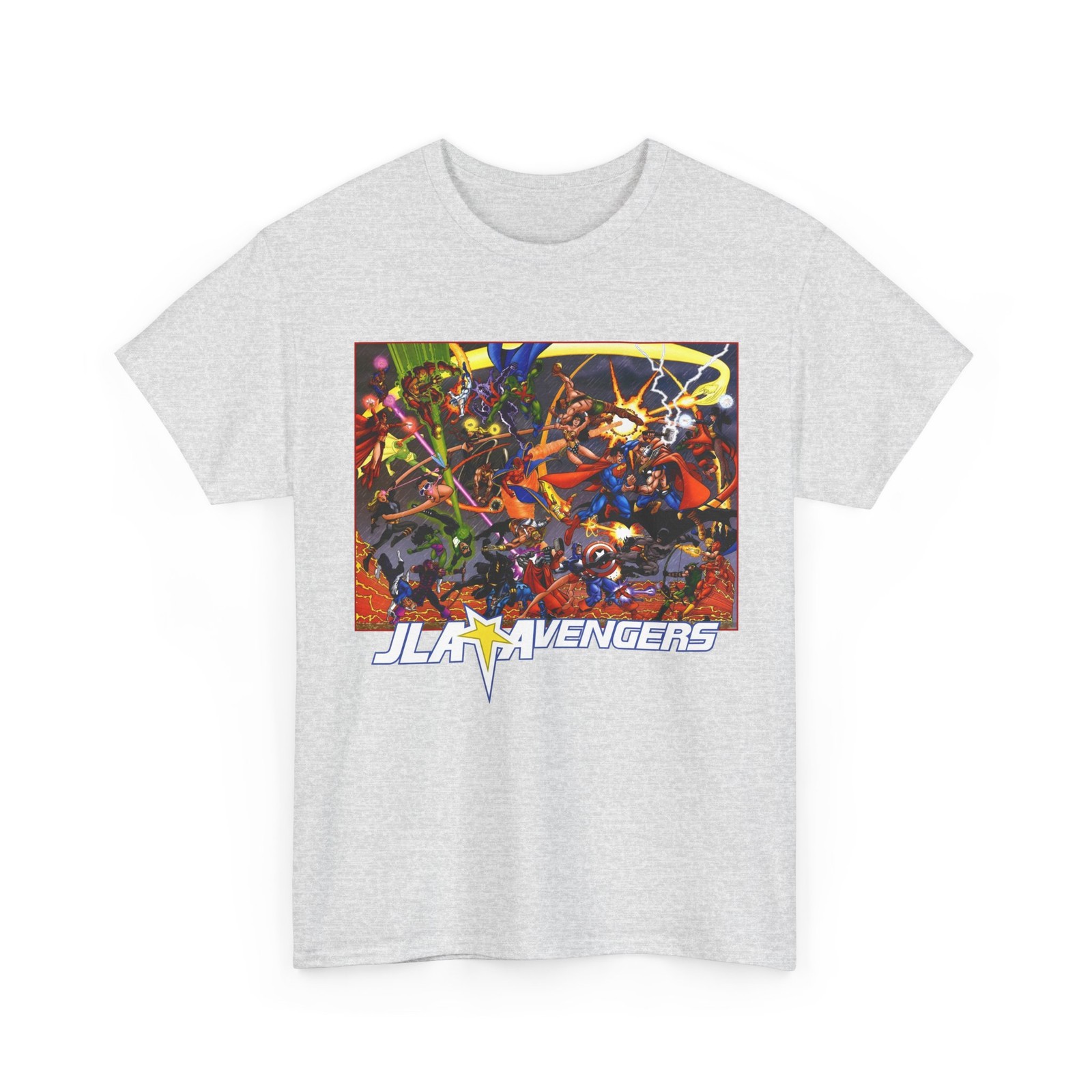 JLA Avengers T-Shirt Marvel & DC Comics George Perez Art Retro Vintage-Style Tee