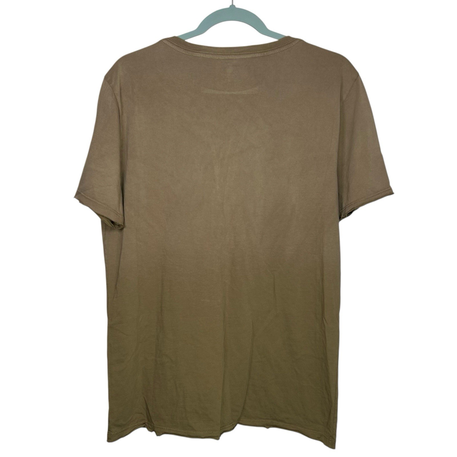 AG Adriano Goldschmied T-Shirt Mens M Brown Pocket Tee Distressed Raw Hem NEW gallery