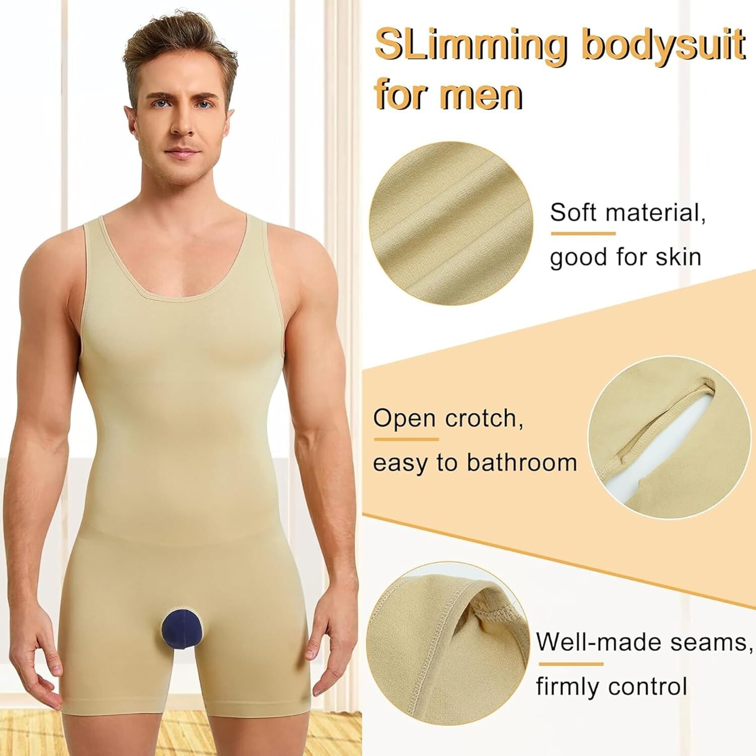 Fajas Colombianas Para Hombre Men Compression Full Body Shaper Workout Bodysuit gallery