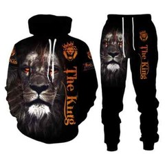 Activewear Men’s 3D Printed Hoodies Long Sleeve Hooded Sweater Sportswear Sets