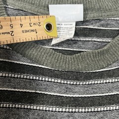 Vintage 80s Basic Edition Striped Shirt L 90s 100% Cotton Knit Tee Ribbed Collar