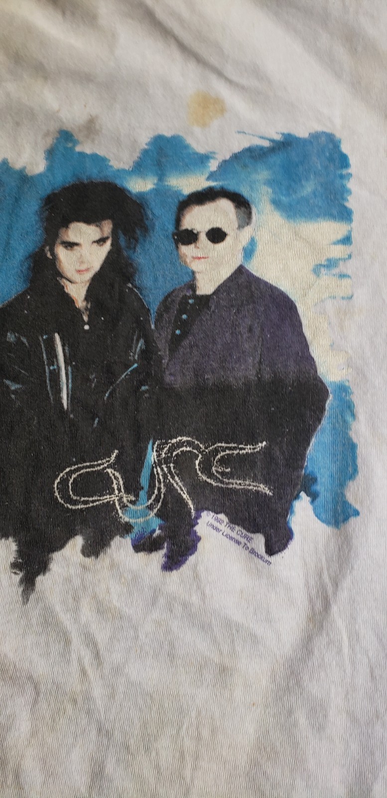 VTG 90s Brockum The Cure WISH TOUR 1992 White TShirt Oversized OSFA Y2K STAINS gallery
