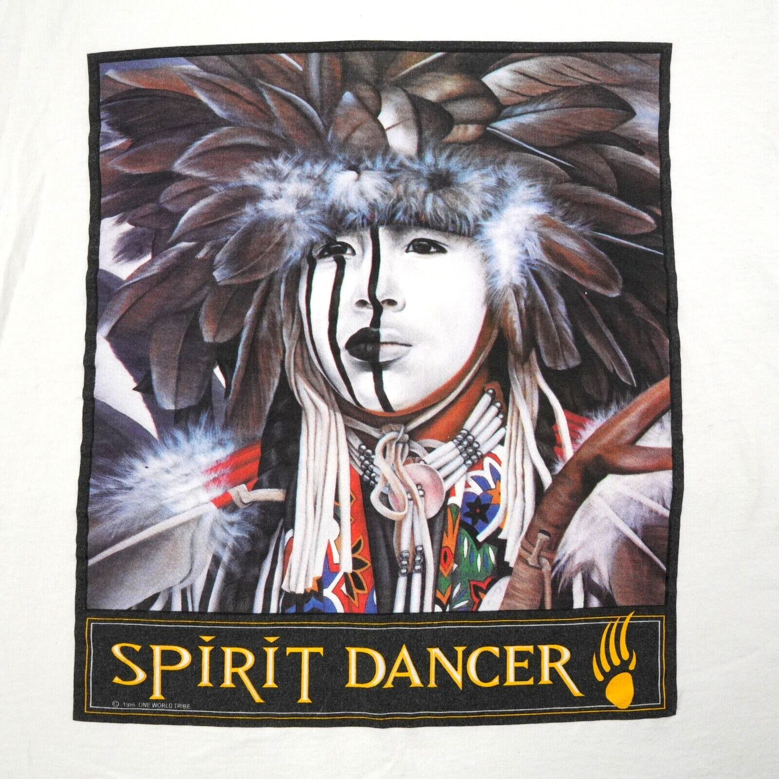 Spirit Dancer Diamond Dust Vintage 90s T Shirt Mens M White Native American Art gallery