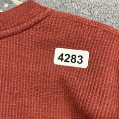 L.L.Bean Henley Pullover Mens 3XL Red Sherpa Fleece Lined Waffle Knit Thermal