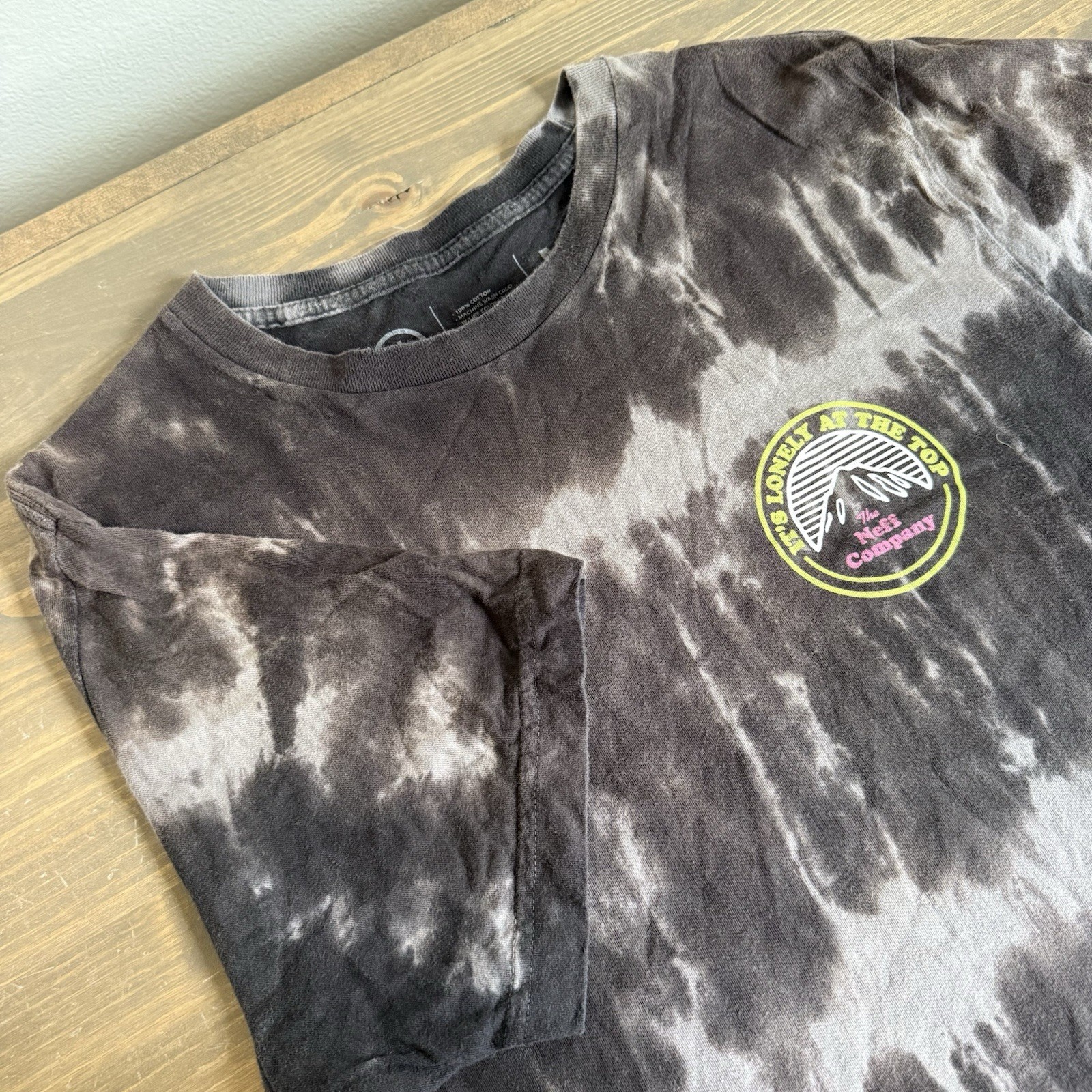 Neff Men’s Medium Brown Tie Dye Lonely At The Top Short Sleeve T-Shirt Tee