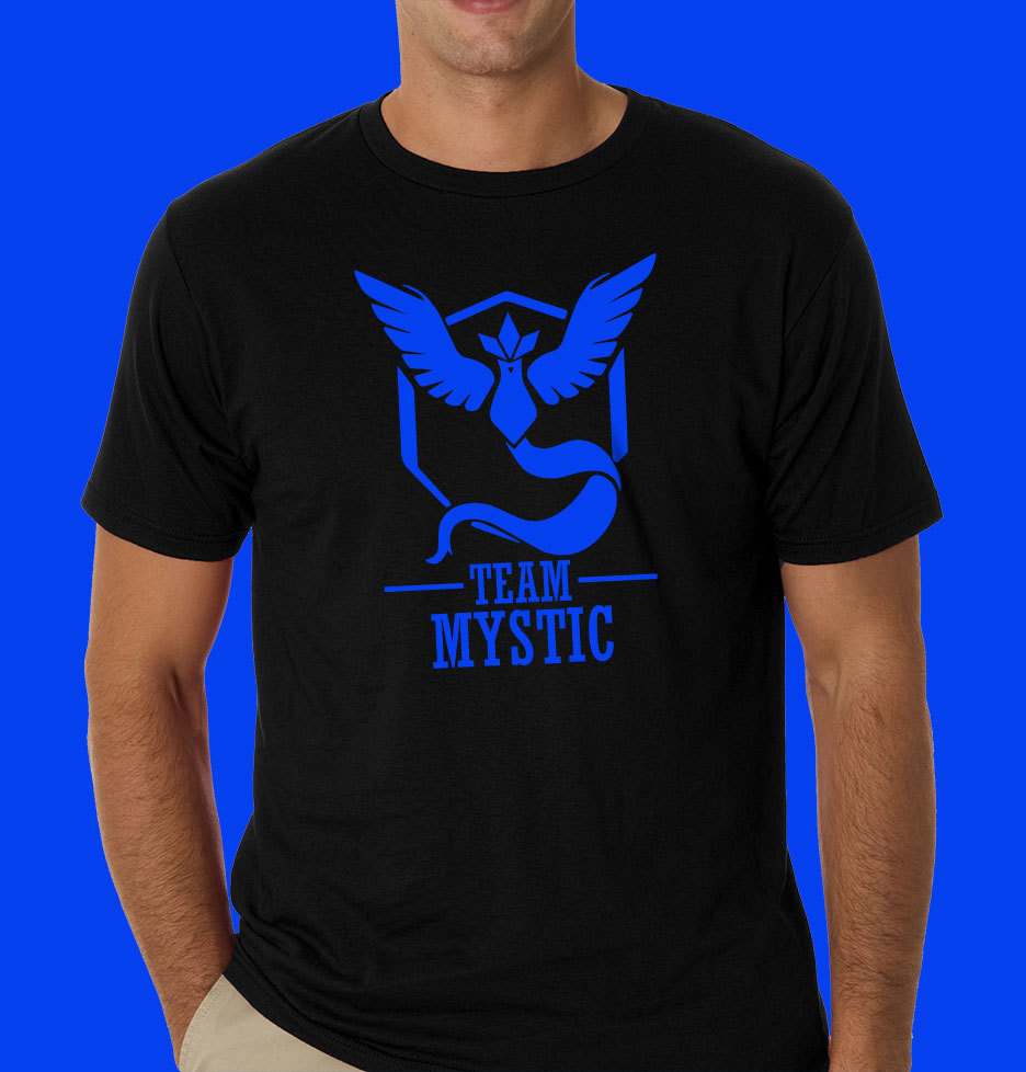 Pokémon Go's Team MYSTIC leader black t-shirt shirt 100 % cotton gallery