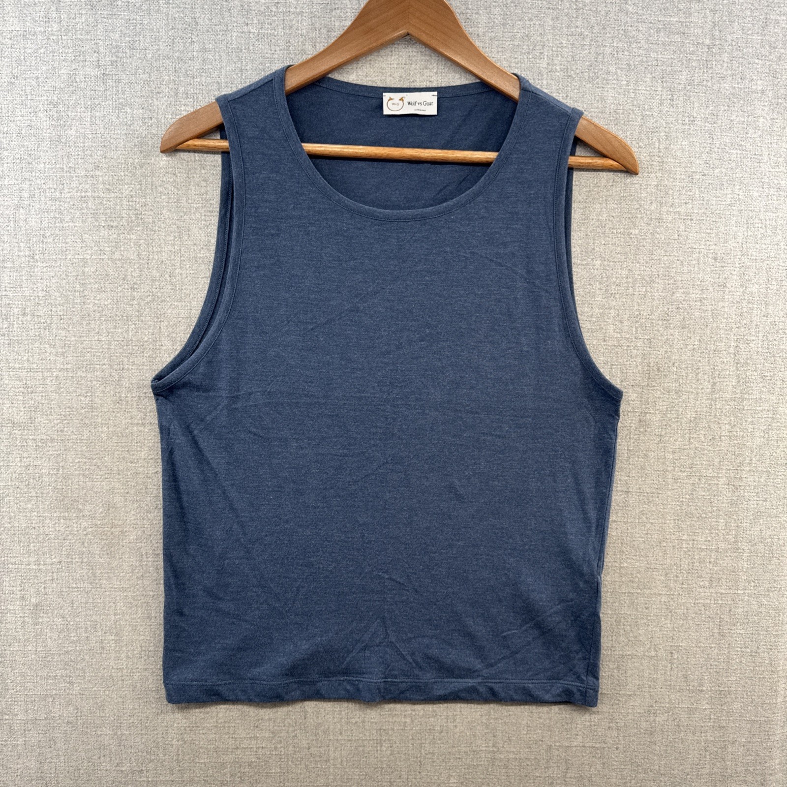 Wolf vs Goat Bamboo Tank Top Shirt Mens XXS 2XS Blue Sleeveless Soft Basic Italy gallery
