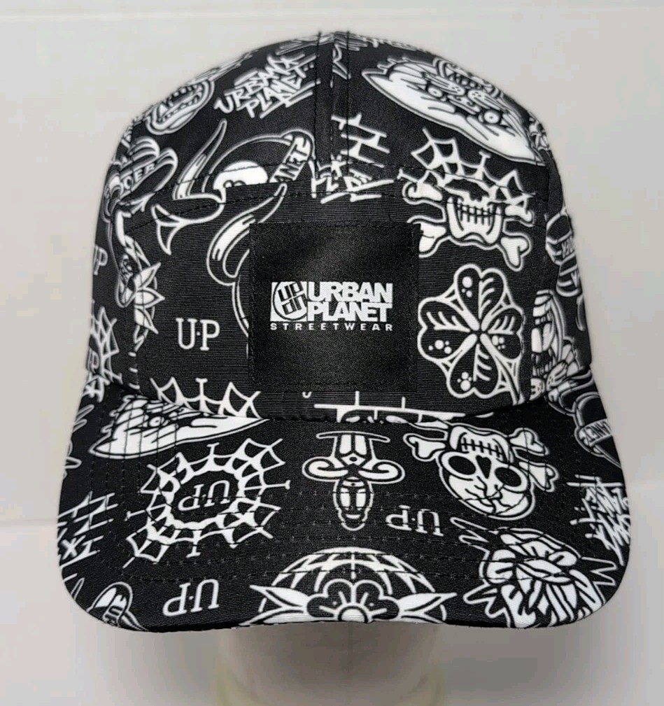 Urban Planet Streetwear Hat Adjustable Black/White Tattoo Style gallery