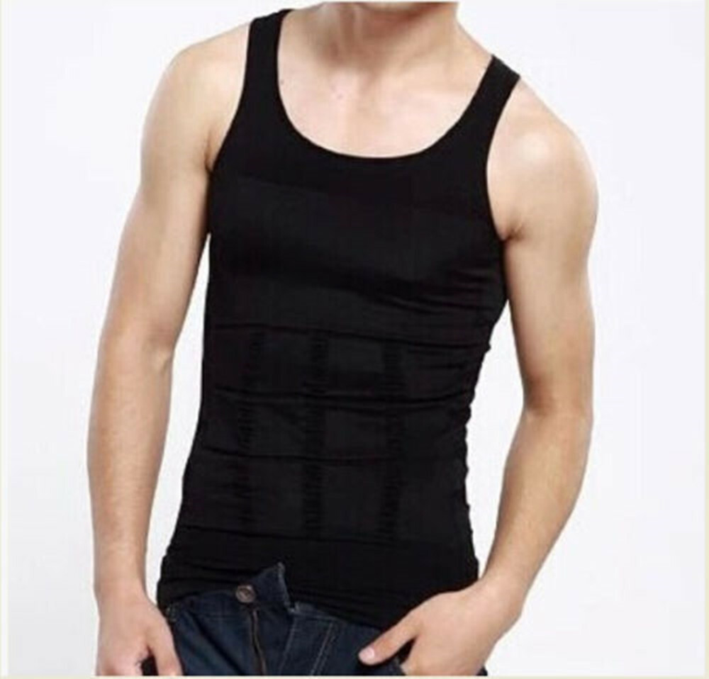 Men Slimming Body Shaper Gynecomastia T-shirt Posture Corrector Vest Compression