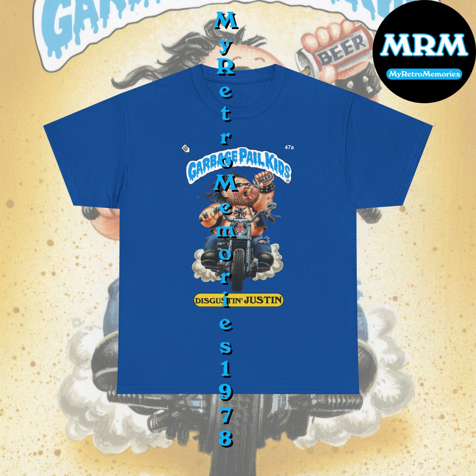 Garbage Pail Kids Disgustin' Justin or Vile Kyle T-shirt S-5XL GPK Retro Tee gallery