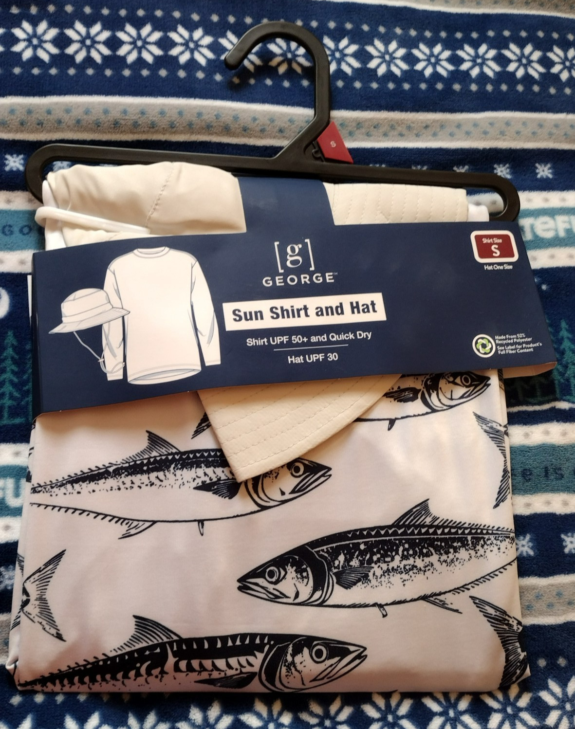 George Mens S Fishing White Sunblocker Shirt (UPF 50) & Hat (UPF 30) Quick Dry gallery