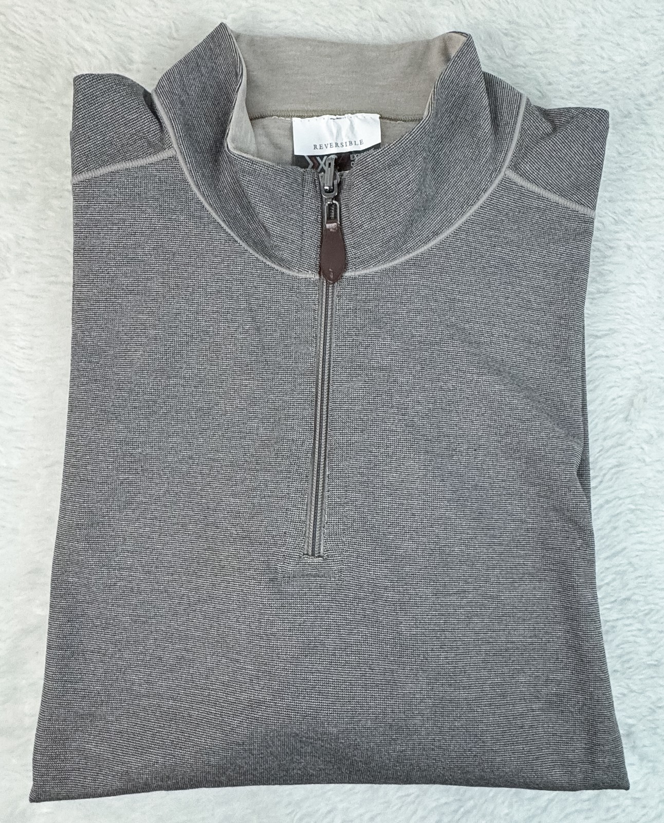 JOHNSTON & MURPHY XC4 Reversible 1/4 Zip Extreme Comfort Brown Tan Men's XXL gallery